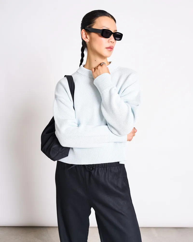 JAN N JUNE JAN 'N JUNE Damen vegan Pullover Yagmur Eisblau, Extra hellblau, – Produktbild 1 von 2