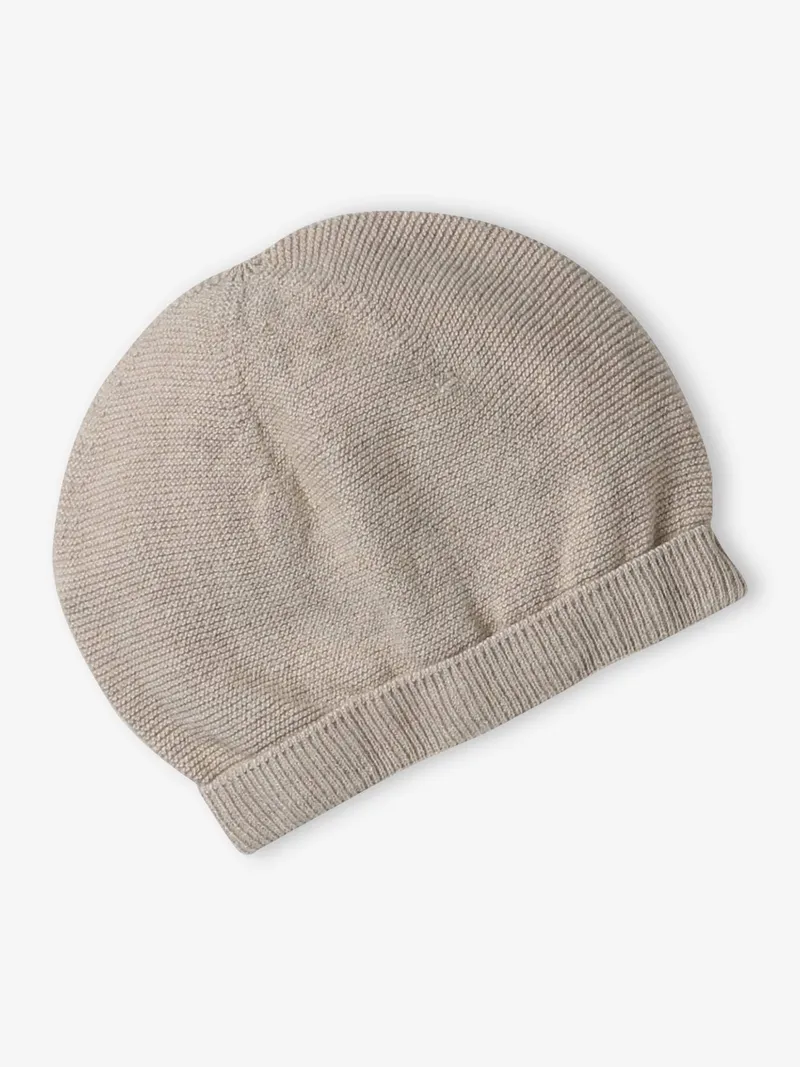 Vertbaudet Baby Set mit Mütze, Beige meliert, – Produktbild 2 von 4