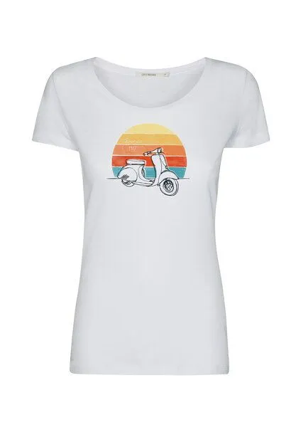GreenBomb GREENBOMB Lifestyle Scooter Loves - Lässiges T-Shirt aus Bio-Baumwolle / hochwertiger Print / Fair & Vegan, Weiß (white), – Produktbild 2 von 4