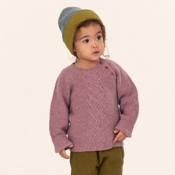 Sense Organics Sense Organics Baby Wollpullover, Modell DIBOO, Mauve melange, – Produktbild 2 von 4