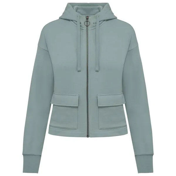 Greenspired Greenspired Umweltfreundliches Damen-Kapuzensweatshirt aus French Terry mit Reißverschluss 300g/m² XS-XL, Jadegrün, – Produktbild 1 von 2