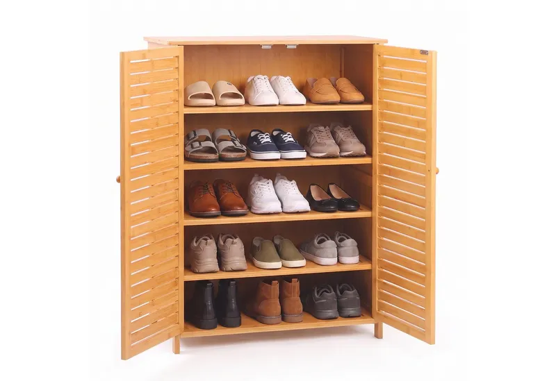 RELAXDAYS RELAXDAYS Schuhschrank 5 Fächer Bambus (1-St), Braun, – Produktbild 5 von 5