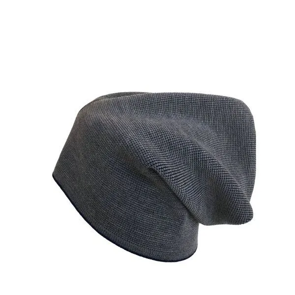 austriandesign.at austriandesign.at BeanieMütze reversibel aus extrafeiner Merinowolle, Anthrazit/natur, – Produktbild 3 von 4
