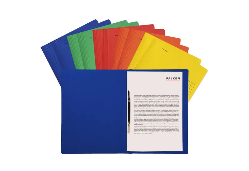Falken Falken Hefter Schnellhefter A4 Manila-RC-Karton 240g/qm intensivfarben sortiert – Produktbild 4 von 4