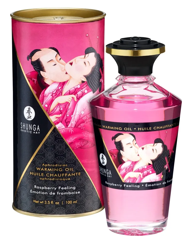 Shunga Shunga Massageöl Aphrodisiakum wärmendes Massage Öl Raspberry Feeling - Himbeer, Atemaktivierte Erwärmung – Produktbild 4 von 6
