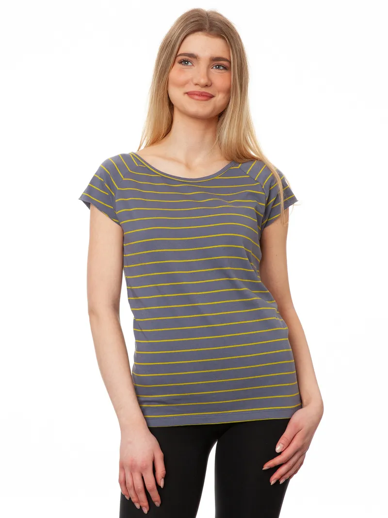 FellHerz Cap Sleeve striped thunder olive - S – Produktbild 1 von 1