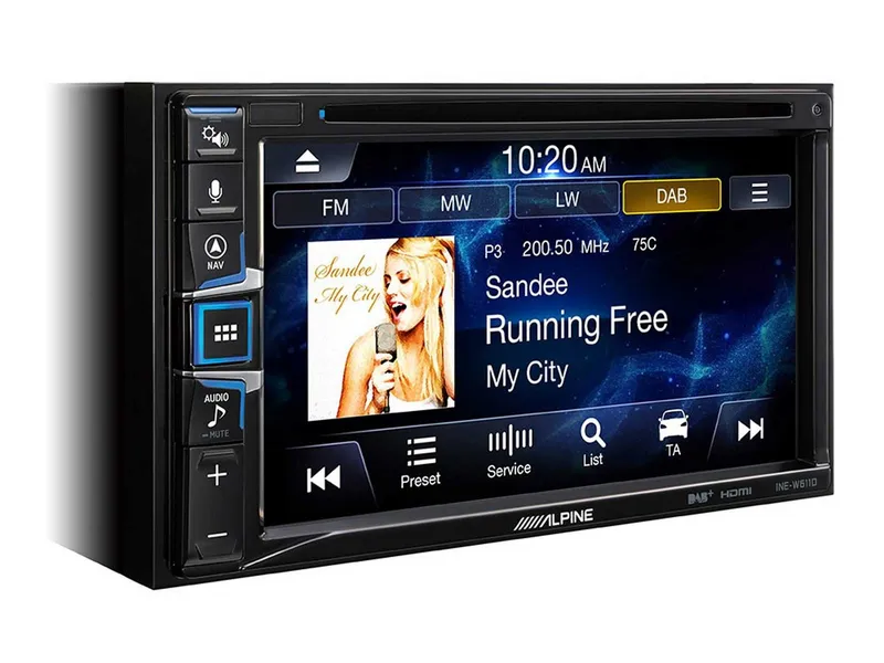 Alpine Alpine INE-W611D 2-DIN 6,5 Zoll Navigationssystem Apple Car Play Android Autoradio (RDS, AM/FM Radio, Animiertes Display, Freisprecheinrichtung, 2 DIN), Schwarz, – Produktbild 3 von 5