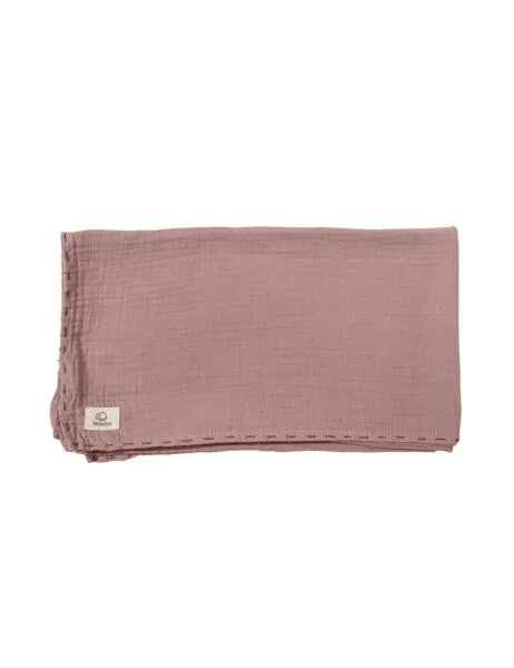 Mababu Mababu Musselin Stilltuch, Krabbeldecke, Pucktuch 100x100 cm, Dusty rose, – Produktbild 3 von 4