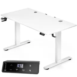 Casaria® Höhenverstellbarer Schreibtisch Weiß 120x60x72-117cm – Produktbild 1 von 1