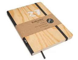 tyyp tyyp Kalender 2027 mit Holzcover – Taschenkalender A5 aus Kiefer (FSC) & Recyclingpapier – vegan & handgefertigt – Produktbild 1 von 1