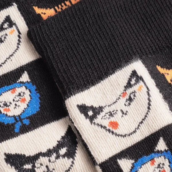 Dedicated DEDICATED Sigtuna Socken Cat Bingo - Black – Produktbild 2 von 2