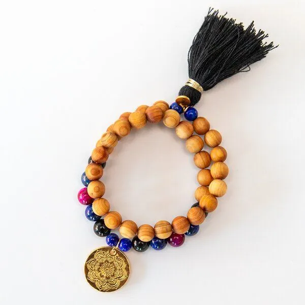 Divasya Divasya Mala Armband Sandalwood Bliss & Sandalwood Midnight - Wickelarmband, Schwarz, – Produktbild 3 von 4