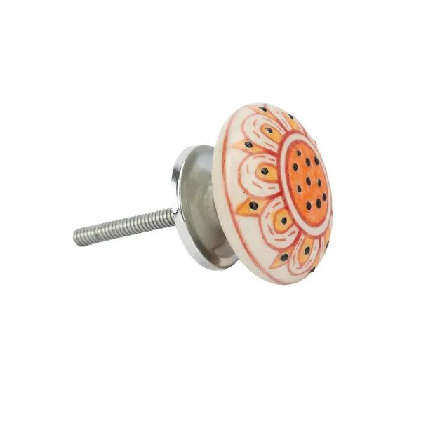 El Puente El Puente Schrankknopf "Blume", Orange,rot,weiß, – Produktbild 2 von 2