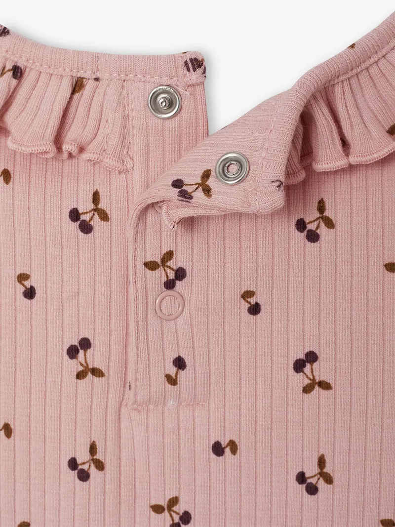 Vertbaudet Mädchen Baby Shirt mit Volantkragen, Altrosa, – Produktbild 3 von 3