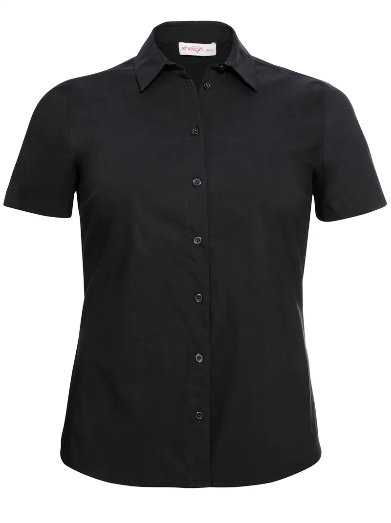sheego Stretchbluse, Schwarz, – Produktbild 1 von 2