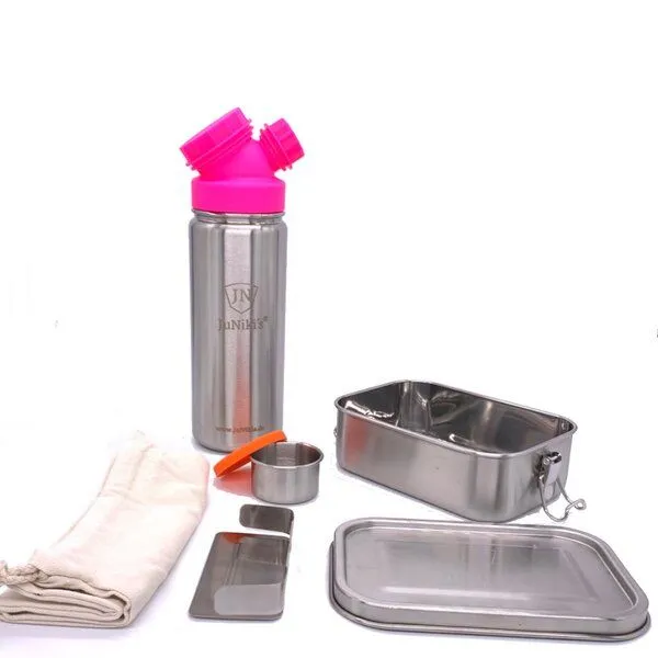 JN JuNiki's JN JuNiki's JuNiki´s® Lunchbox + Trinkflasche isoliert 550ml 8 Farben, Rot, – Produktbild 2 von 4