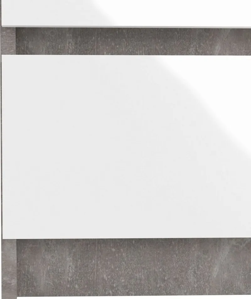 Home affaire Nachttisch Naia, Eleganter Nachttisch mit 2 Schubladen, Grau, – Produktbild 5 von 5
