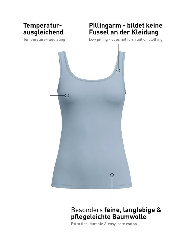 CALIDA CALIDA Unterhemd Natural Comfort Damen (1-St) geschmeidig weich, elastisch und komfortabel, Grau, – Produktbild 2 von 5