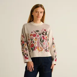 Dedicated DEDICATED Pullover aus Bio-Baumwolle - Limhamn Folk Flower – Produktbild 1 von 1