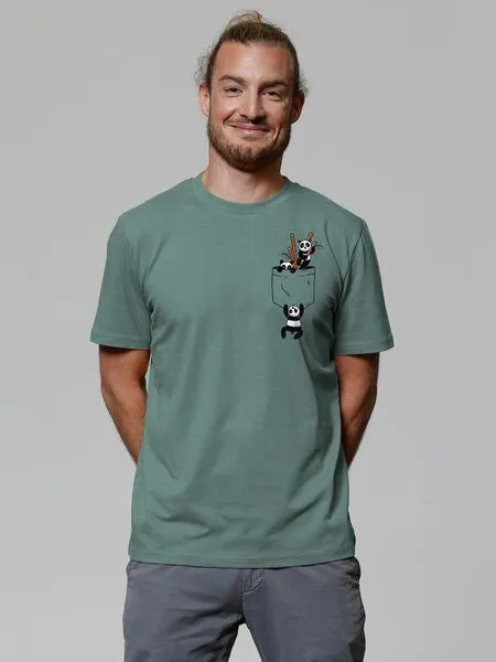 watapparel watapparel T-Shirt Unisex Pocket Pandas, Green bay, – Produktbild 2 von 3