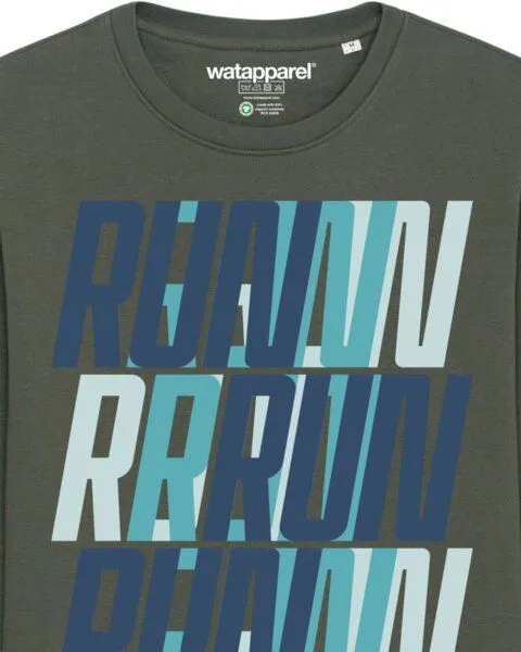 watapparel watapparel Sweatshirt Unisex Run, Run, Run blue, Khaki, – Produktbild 3 von 3