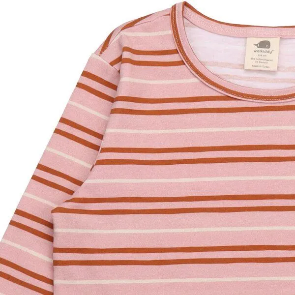 Walkiddy Walkiddy Kinder Langarmshirt GOTS zertifiziert – Bio-Baumwolle, Rosa gestreift, weich & bequem, Rosa, – Produktbild 3 von 3