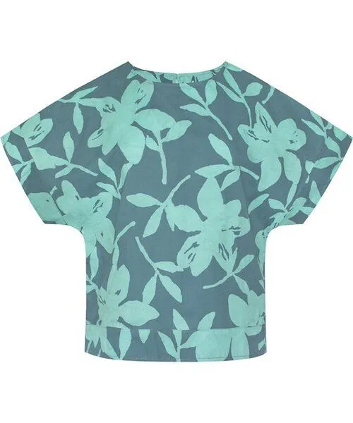 Global Mamas Global Mamas Bio Bluse - CREW - Adobe, Blossom sea glass (grün), – Produktbild 1 von 3