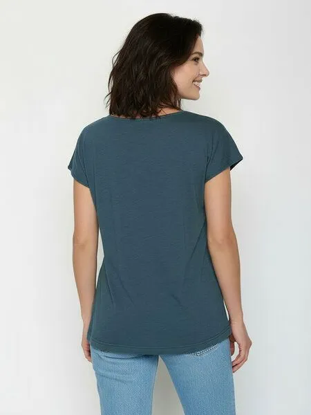 GreenBomb GREENBOMB Basic Cool - Lässiges T-Shirt aus Bio-Baumwolle / GOTS / Fair & Vegan, Blau (ash blue), – Produktbild 4 von 4