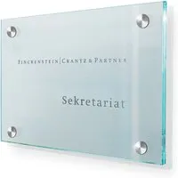 SignSystems SignSystems Türschild "Cristallo" 20 x 15 cm, 4 Halter, Ø 13 mm – Produktbild 1 von 1