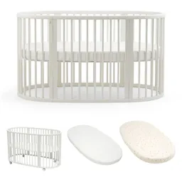 Stokke Stokke Sleepi Betten-Set mit Matratze und Spannbettlaken - White - Ecru – Produktbild 1 von 1