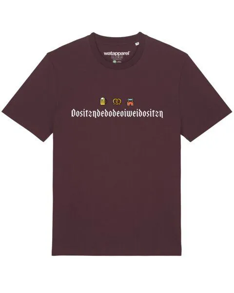 watapparel watapparel T-Shirt Unisex Dositzndedodeoiweidositzn, Red brown, – Produktbild 1 von 3