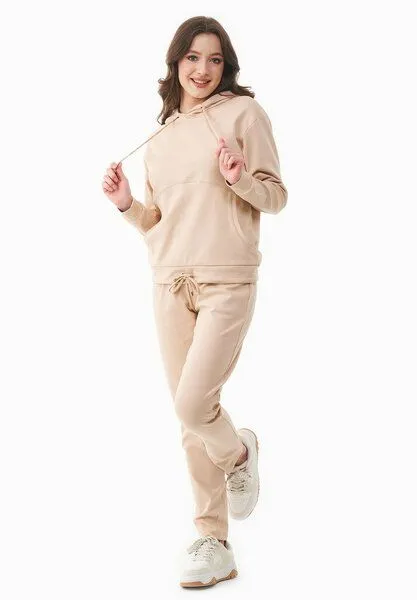 ORGANICATION ORGANICATION Leichte Hoodie aus Bio-Baumwolle, Soft beige, – Produktbild 2 von 4