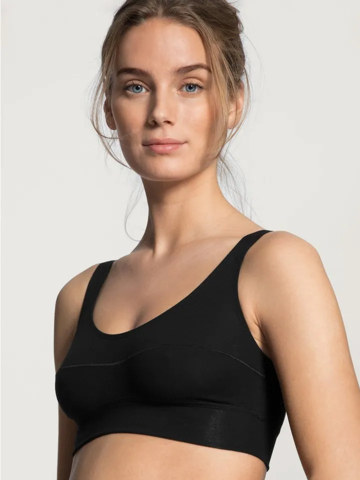 CALIDA CALIDA Bustier Elastic breites Unterbrustband, ohne Bügel, Baumwollmischung, Schwarz, – Produktbild 4 von 5