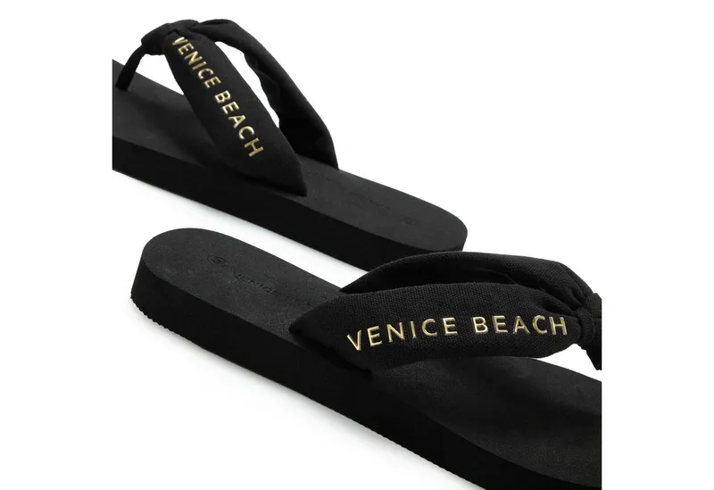 VENICE BEACH VENICE BEACH Badeschuhe, Badelatsche, Flip Flop, Sandale, Pantolette, Sommerschuhe Badezehentrenner NEU Zehentrenner mit wasserabweisender und leichter Sohle VEGAN, Schwarz, – Produktbild 5 von 5
