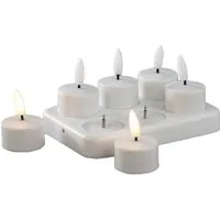 Konstsmide Konstsmide LED-Dekolicht 6er-Set "Teelichter" inkl. Ladestation und Fernbedienung, weiß – Produktbild 1 von 1