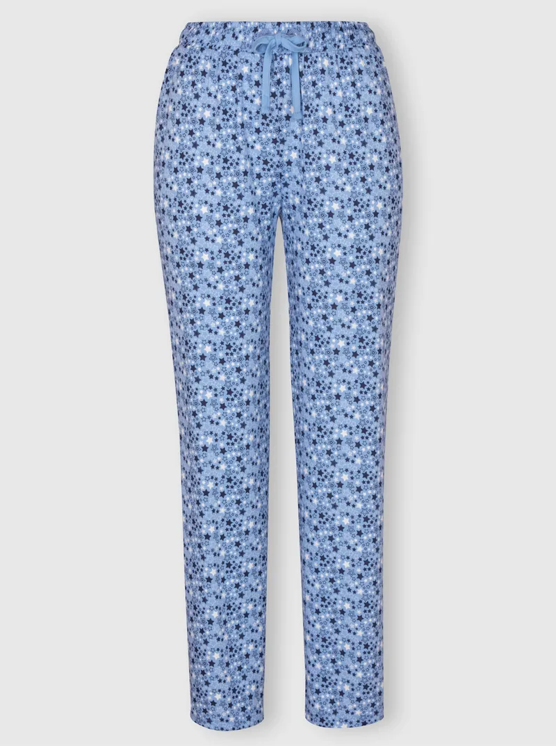 wäschepur Schlafanzug-Hose himmelblau-marine-bedruckt, Himmelblau-marine-bedruckt, – Produktbild 2 von 3