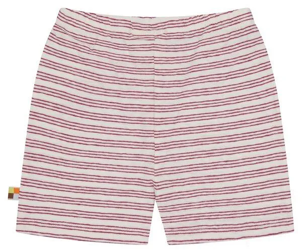 loud + proud loud + proud Babys & Kinder Short Streifen mit Leinen, GOTS-zertifiziert, Rouge(rosa), – Produktbild 1 von 3