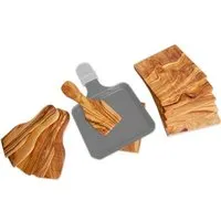 Olivenholz erleben Olivenholz erleben 6er Set Raclette-Schieber inkl. 6 Untersetzer – Produktbild 1 von 1