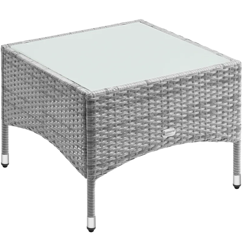 Casaria® Polyrattan Beistelltisch Grau 58x58x42cm – Produktbild 1 von 2