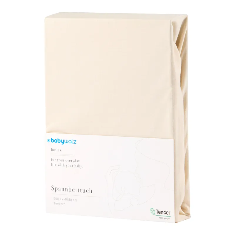 baby-walz Baby-Walz Basics Spannbetttuch TENCEL™ 40x90 cm, Beige, – Produktbild 1 von 2