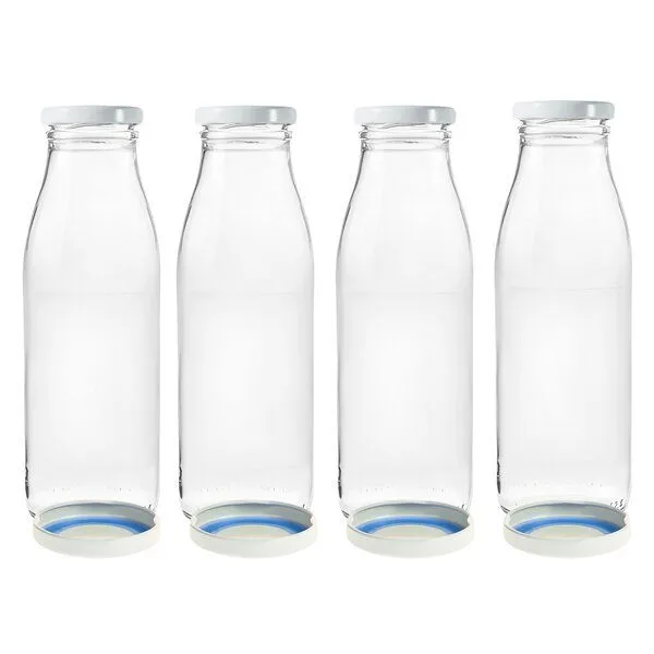 mikken mikken 4er Set Milchflasche 500 ml Glasflasche mit Ersatzdeckel Blueseal – Produktbild 2 von 4