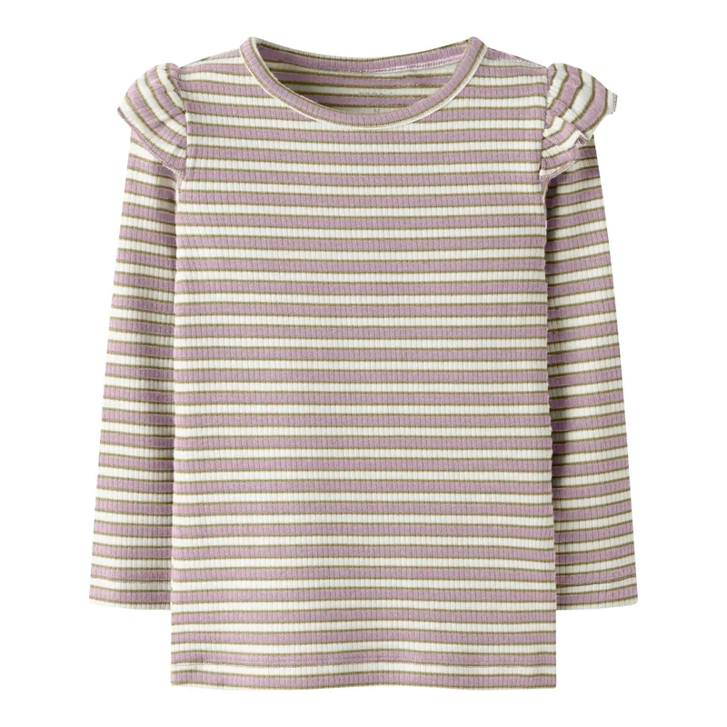 name it Name It Shirt langarm Ringel Rippqualität, Rosa | mehrfarbig, – Produktbild 1 von 1