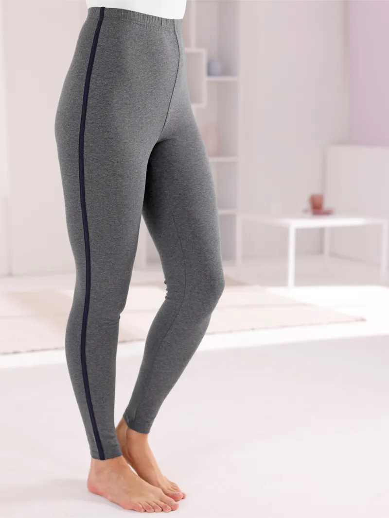 feel good Leggings marine + anthrazit-meliert, Marine + anthrazit-meliert, – Produktbild 1 von 3