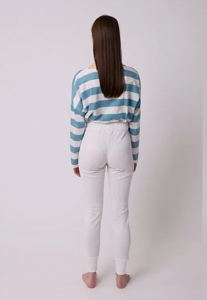 LANA Organic LANA Organic Pyjamahose, Modell Iris, Ecru, – Produktbild 4 von 4