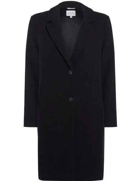 Will's Vegan Shop Will's Vegan Shop Strukturierter Veganer Wollmantel in schwarz für Damen, Schwarz, – Produktbild 1 von 1