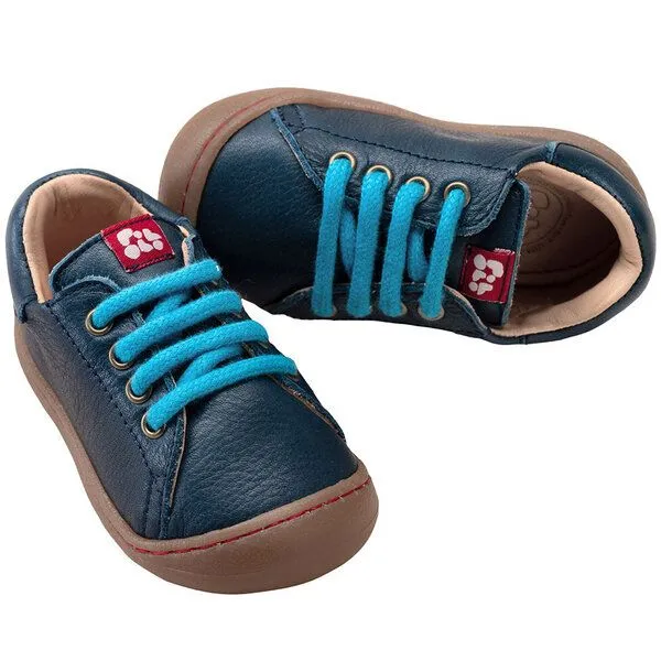Pololo Pololo Lauflern-Sneaker aus pflanzlich gegerbtem Leder, Größen 20-27, Blau, – Produktbild 2 von 4