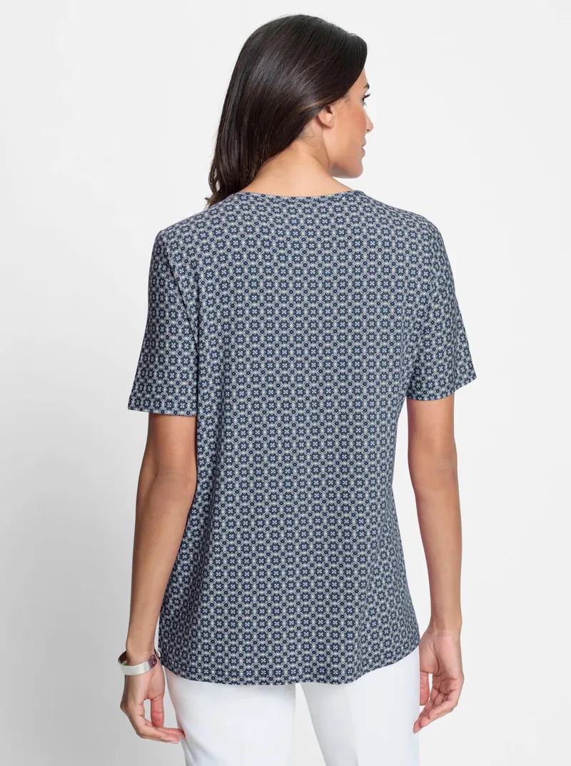 Witt Tunikashirt dunkelblau-weiß-bedruckt, Dunkelblau-weiß-bedruckt, – Produktbild 2 von 2