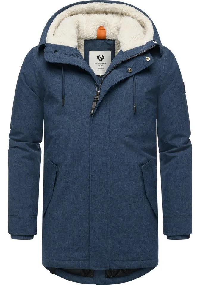ragwear ragwear Kurzmantel Mr Smithem YOUMODO wasserdichte lange Herren Winterjacke mit Kapuze, Blau, – Produktbild 2 von 4