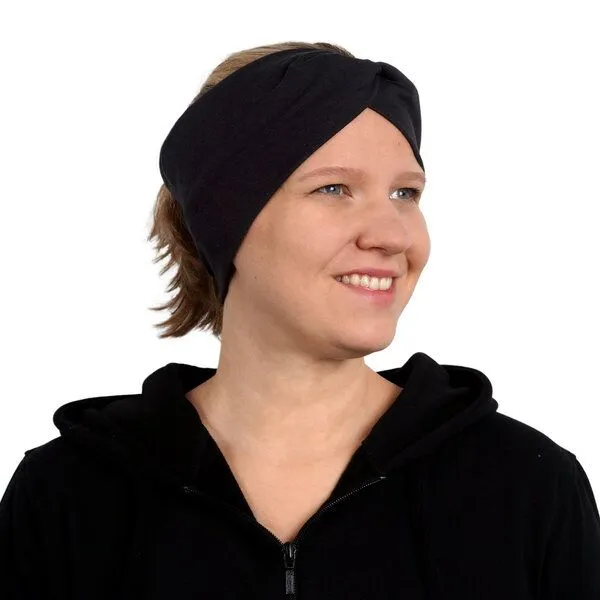 HANDGEDRUCKT HANDGEDRUCKT Stirnband mit Twist, Schwarz, – Produktbild 1 von 4