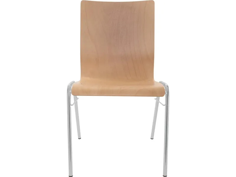 Besucherstuhl 'A45' Buche, Gestell silber, Steg – Produktbild 1 von 1